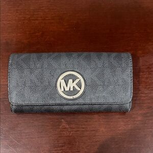 Michael Kors Black Wallet with Gold Logo
